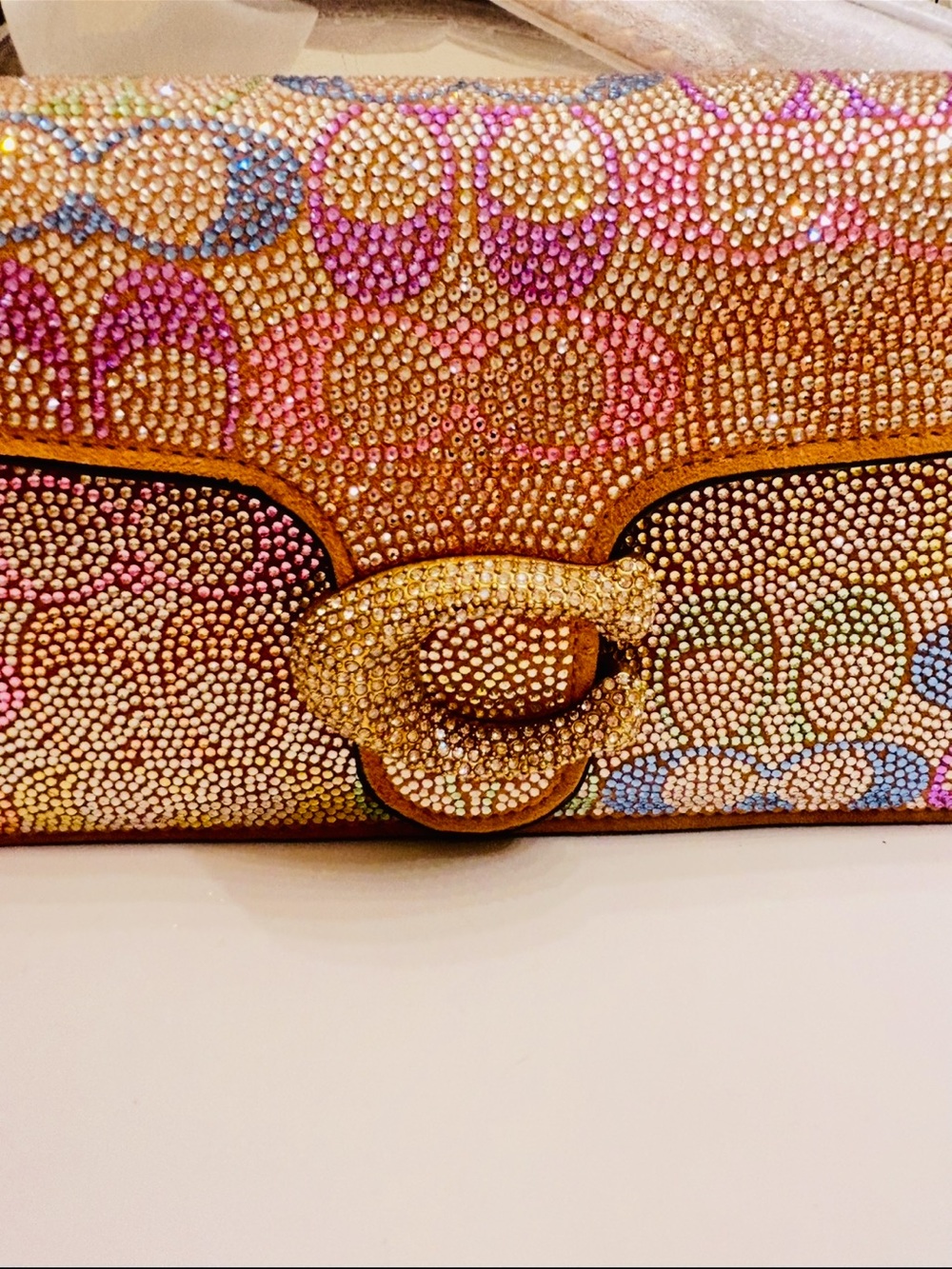 Coach Rainbow Crystal Tabby Shoulder Bag 26 - Picture 3 of 14